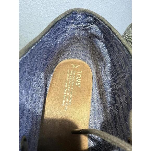 TOMS Women's Olive Herringbone DESERT Wedges-BOOTS Size.9 - Picture 8 of 9